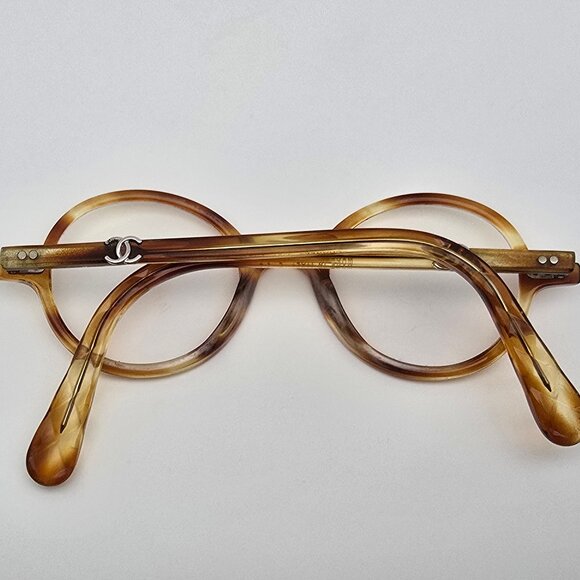 Chanel 3251 c.1413 Light Tortoise Round Eyeglasses Frame Italy 44-21-140 - Picture 12 of 15